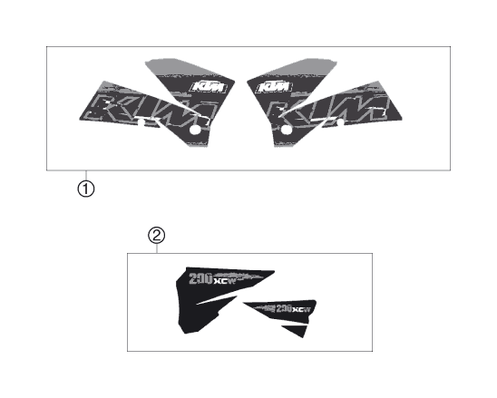 Sprängskiss: Decal – KTM 200 XC-W 2007