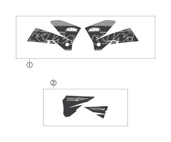 Sprängskiss: Decal – KTM 200 XC 2007