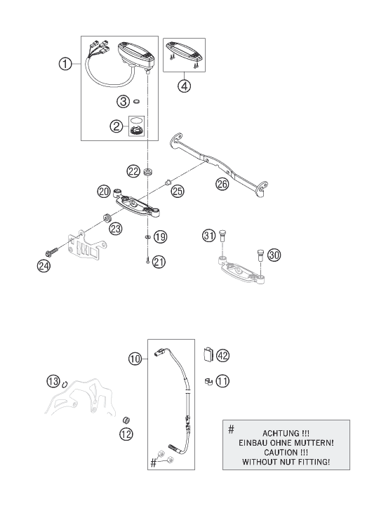 Sprängskiss: Instruments / Lock System – KTM 200 EXC 2007