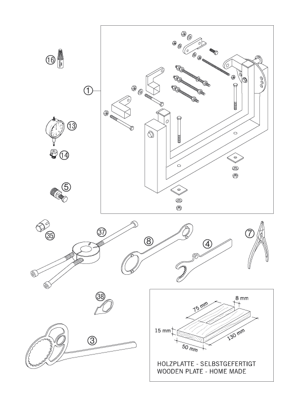 Sprängskiss: Special Tools (Engine) – KTM 144 SX 2007