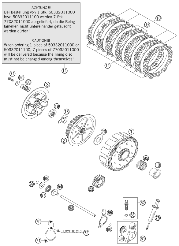 Sprängskiss: Clutch – KTM 144 SX 2007