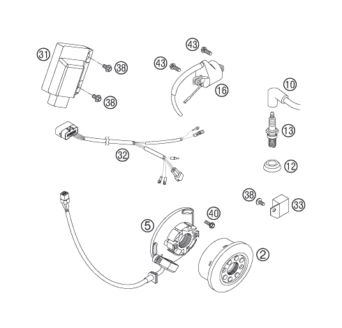 Sprängskiss: Ignition System – KTM 250 XC-W 2007