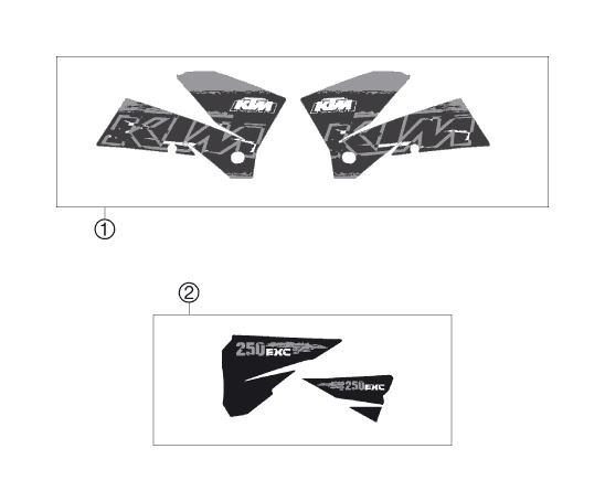 Sprängskiss: Decal – KTM 250 EXC 2007