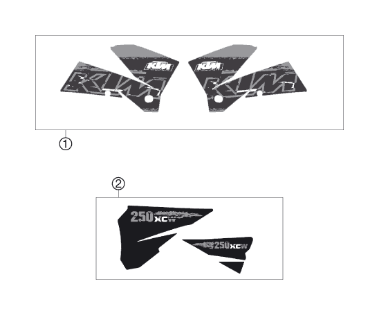 Sprängskiss: Decal – KTM 250 XC-W 2007