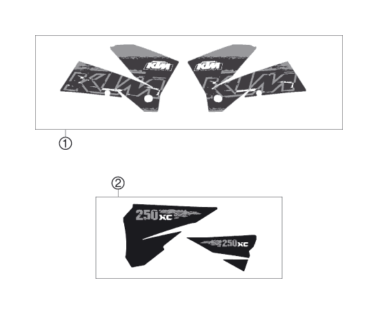 Sprängskiss: Decal – KTM 250 XC 2007