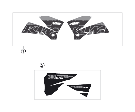 Sprängskiss: Decal – KTM 300 EXC 2007