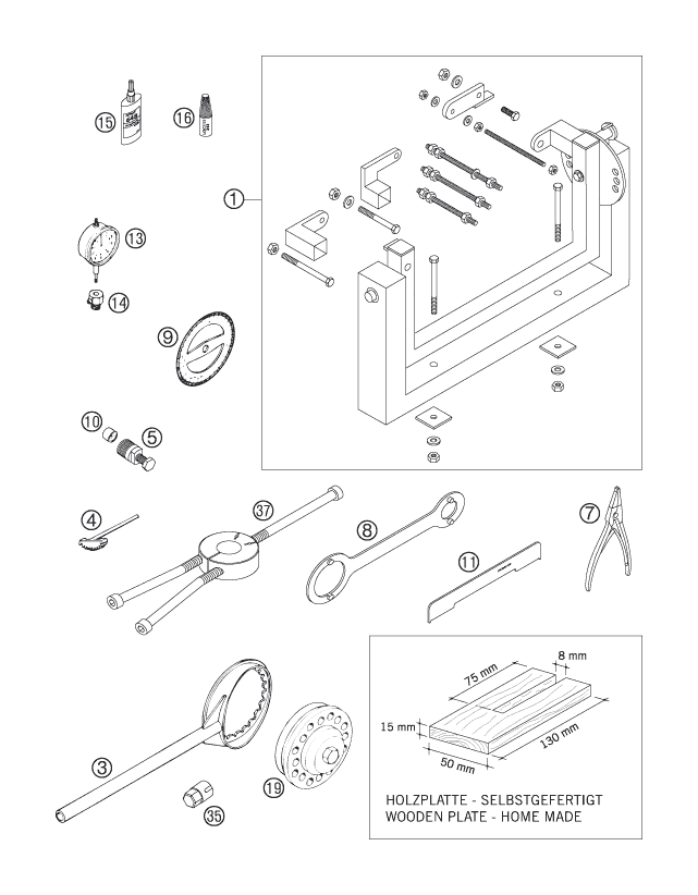 Sprängskiss: Special Tools (Engine) – KTM 250 SX 2007