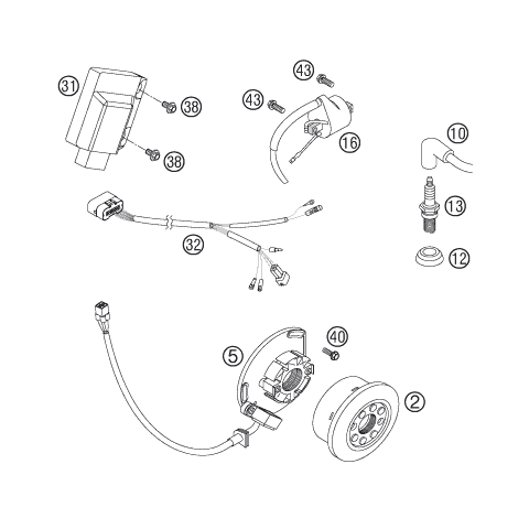 Sprängskiss: Ignition System – KTM 250 SX 2007