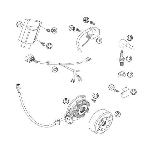 Sprängskiss: Ignition System – KTM 300 EXC SIX-DAYS 2007