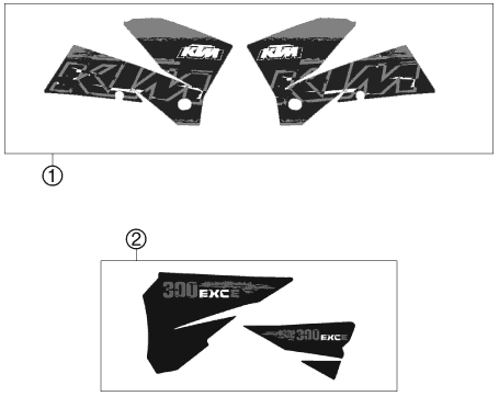 Sprängskiss: Decal – KTM 300 EXC-E 2007