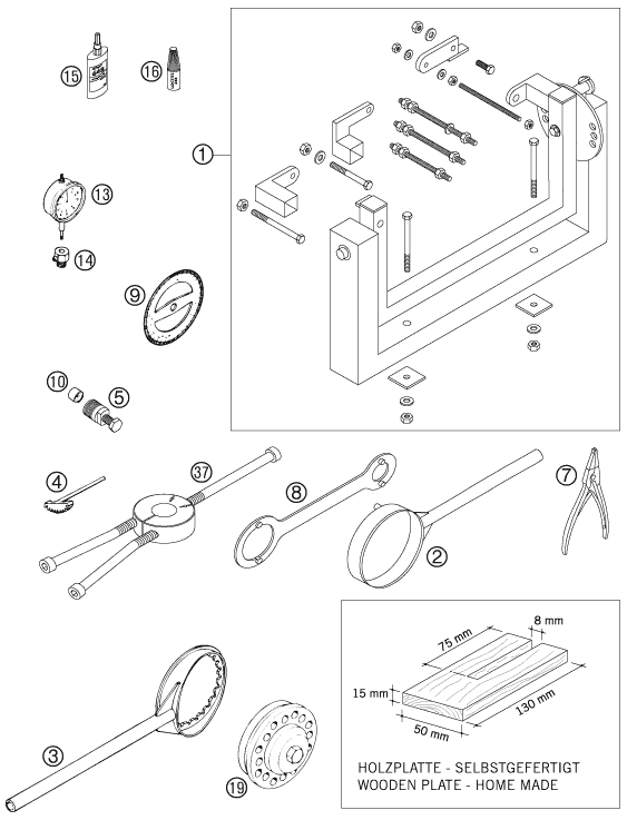 Sprängskiss: Special Tools (Engine) – KTM 300 EXC-E 2007