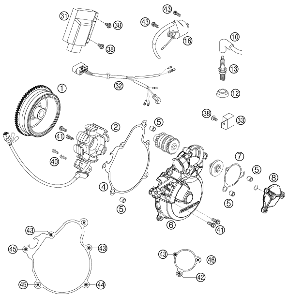 Sprängskiss: Ignition System – KTM 300 EXC-E 2007