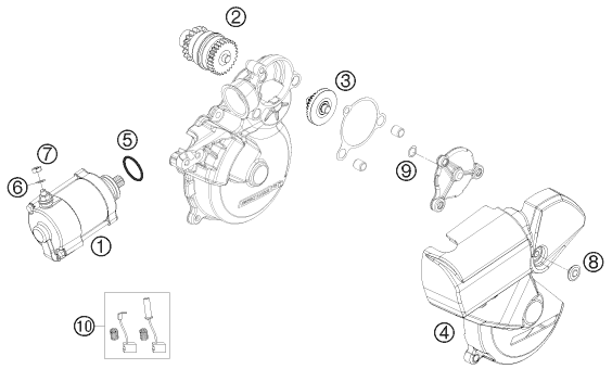 Sprängskiss: Electric Starter – KTM 300 EXC-E 2007