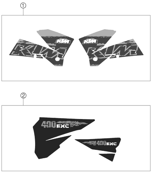 Sprängskiss: Decal – KTM 400 EXC RACING 2007