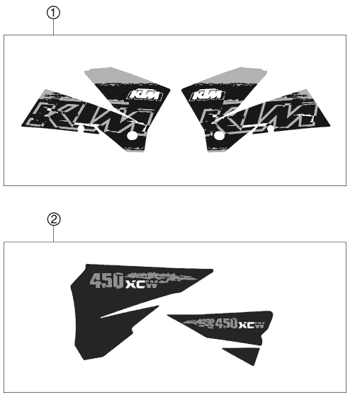 Sprängskiss: Decal – KTM 450 XC-W 2007