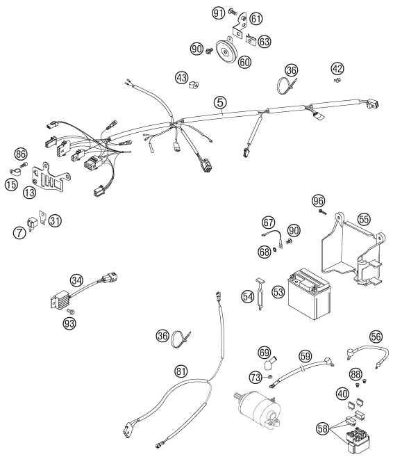 Sprängskiss: Wiring Harness – KTM 525 EXC