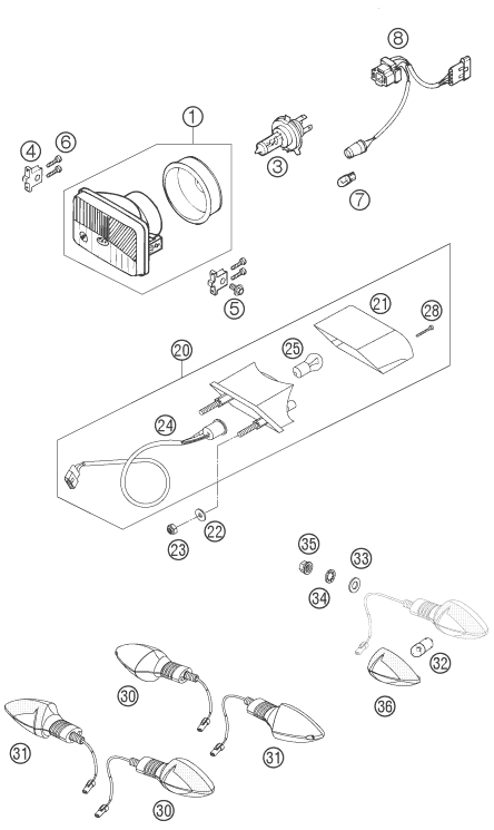 Sprängskiss: Lighting System – KTM 525 EXC