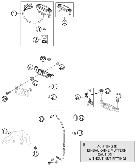 Sprängskiss: Instruments / Lock System – KTM 250 XCF-W 2007