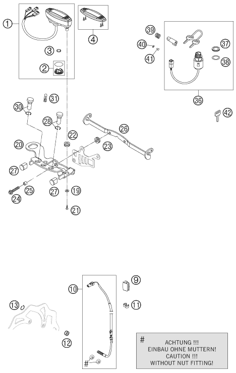 Sprängskiss: Instruments / Lock System – KTM 525 EXC
