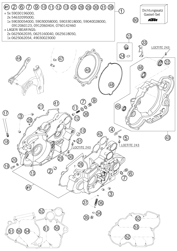 Sprängskiss: Engine Case – KTM 525 XC 2007