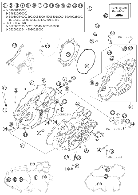 Sprängskiss: Engine Case – KTM 450 SMR 2007