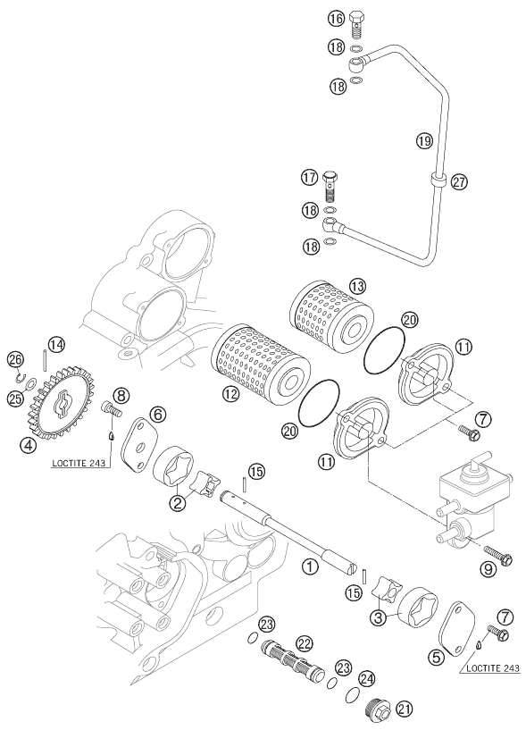 Sprängskiss: Lubricating System – KTM 525 EXC