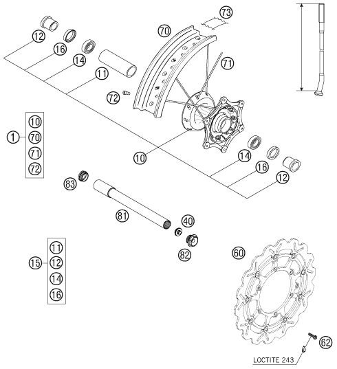 Sprängskiss: Front Wheel – KTM 560 SMR 2007