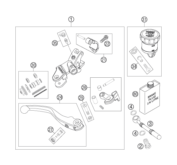 Sprängskiss: Front Brake Control – KTM 560 SMR 2007