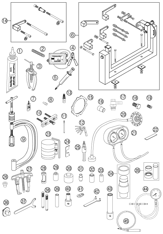 Sprängskiss: Special Tools (Engine) – KTM 990 SUPER DUKE BLACK 2007