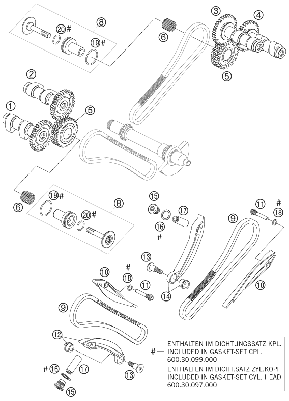 Sprängskiss: Timing Drive – KTM 990 SUPER DUKE BLACK 2007