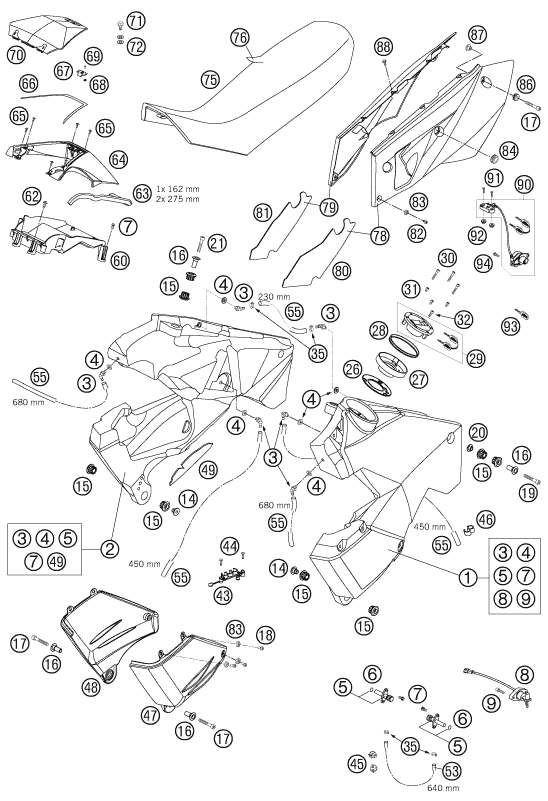 Sprängskiss: Tank, Seat – KTM 990 ADVENTURE S 2007