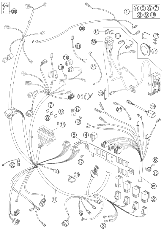 Sprängskiss: Wiring Harness – KTM 990 ADVENTURE BLACK ABS 07