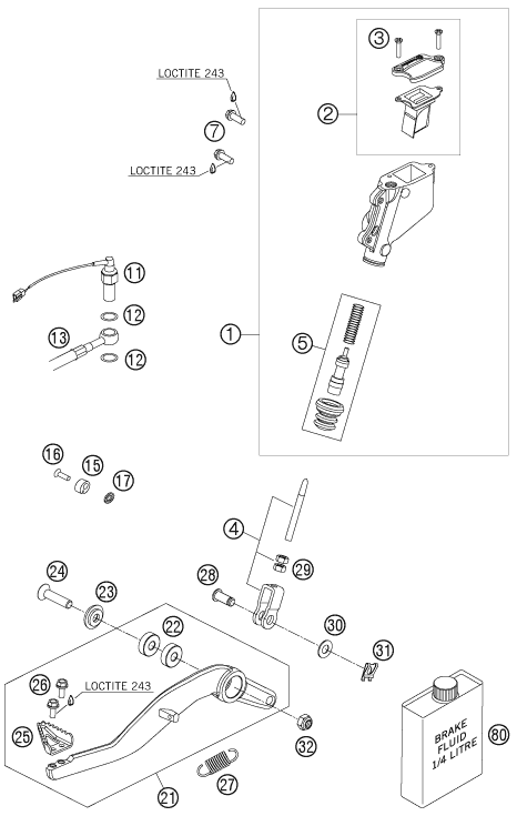 Sprängskiss: Rear Brake Control – KTM 990 ADVENTURE S 2007