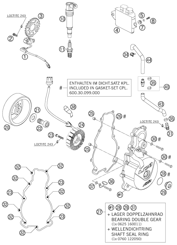 Sprängskiss: Ignition System – KTM 990 SUPER DUKE BLACK 2007