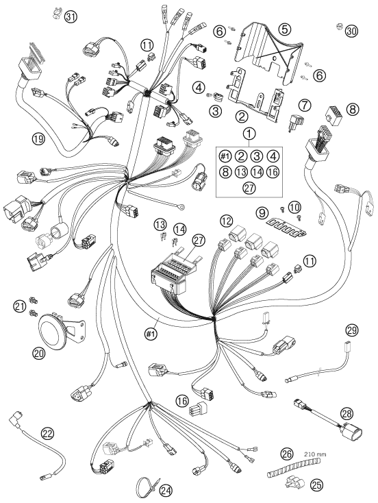 Sprängskiss: Wiring Harness – KTM 990 SUPER DUKE BLACK 2007