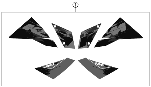 Sprängskiss: Decal – KTM 950 SUPERMOTO ORANGE 07