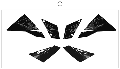 Sprängskiss: Decal – KTM 950 SUPERMOTO BLACK 2007