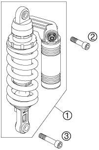 Sprängskiss: Shock Absorber – KTM 950 SUPERENDURO R 2007