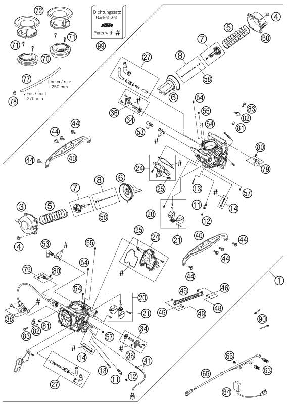 Sprängskiss: Carburetor – KTM 950 SUPERENDURO R 06