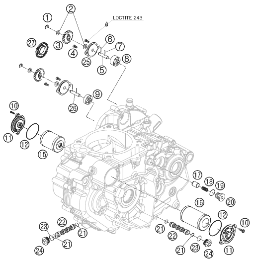 Sprängskiss: Lubricating System – KTM 690 SUPERMOTO BLACK 2007