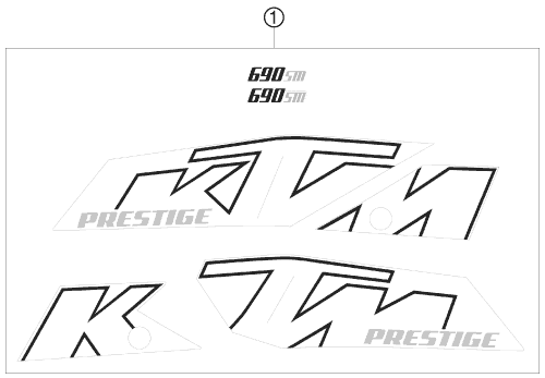 Sprängskiss: Decal – KTM 690 SUPERMOTO PRESTIGE 2007