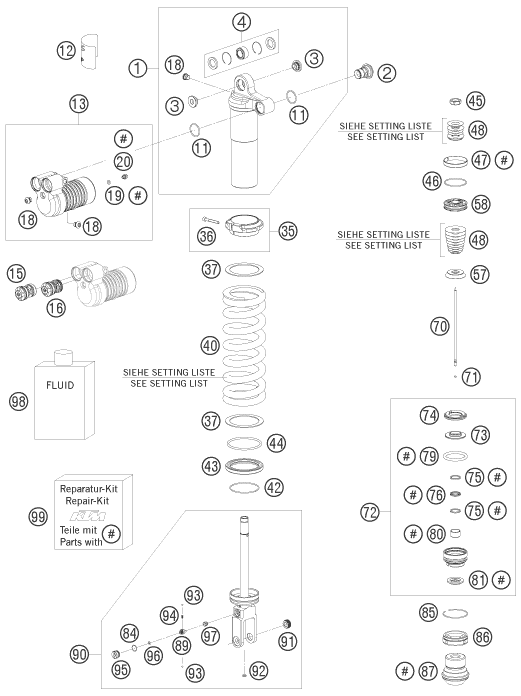 Sprängskiss: Shock Absorber Disassembled – KTM 690 RALLY FACTORY REPLICA 2007