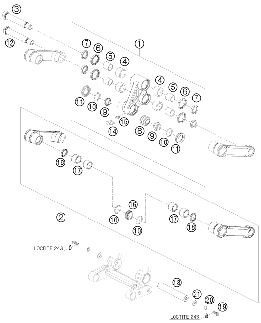 Sprängskiss: Pro Lever Linking – KTM 690 RALLY FACTORY REPLICA 2007