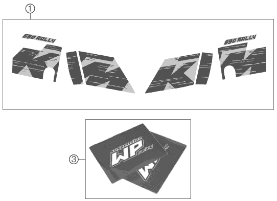 Sprängskiss: Decal – KTM 690 RALLY FACTORY REPLICA 2007