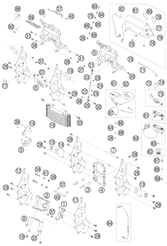Sprängskiss: Instruments / Lock System – KTM 690 RALLY FACTORY REPLICA 2007