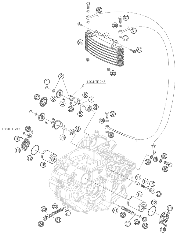 Sprängskiss: Lubricating System – KTM 690 RALLY FACTORY REPLICA 2007