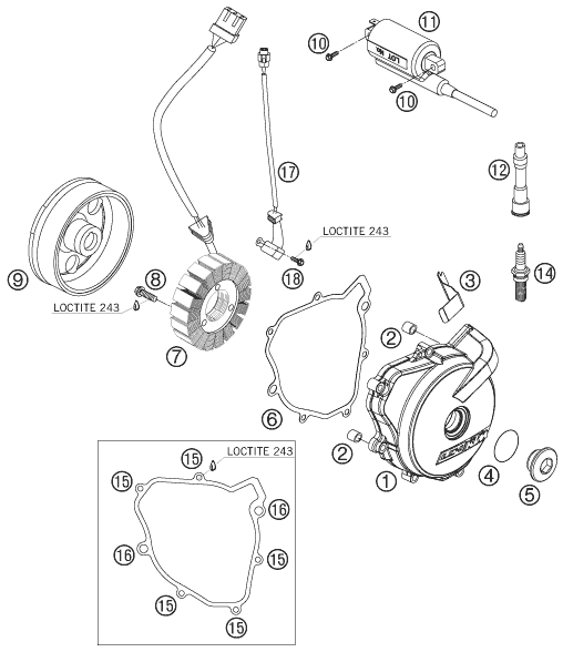 Sprängskiss: Ignition System – KTM 690 RALLY FACTORY REPLICA 2007