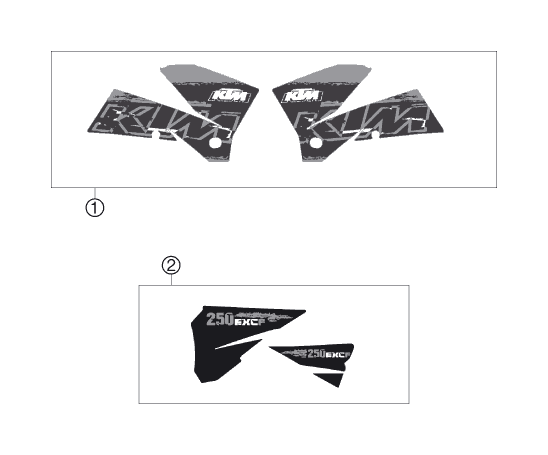 Sprängskiss: Decal – KTM 250 EXC-F 2007