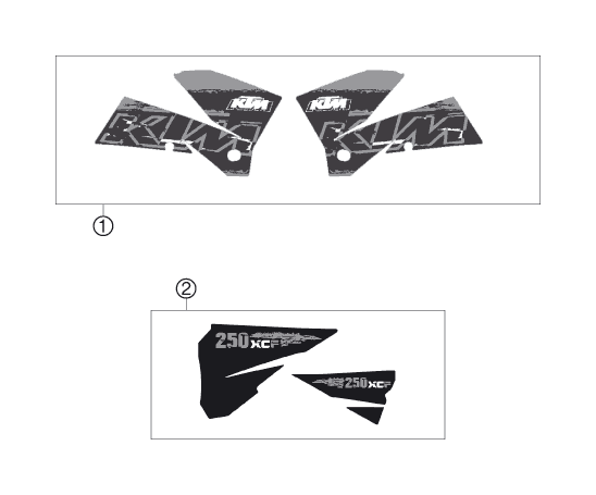 Sprängskiss: Decal – KTM 250 XC-F 2007