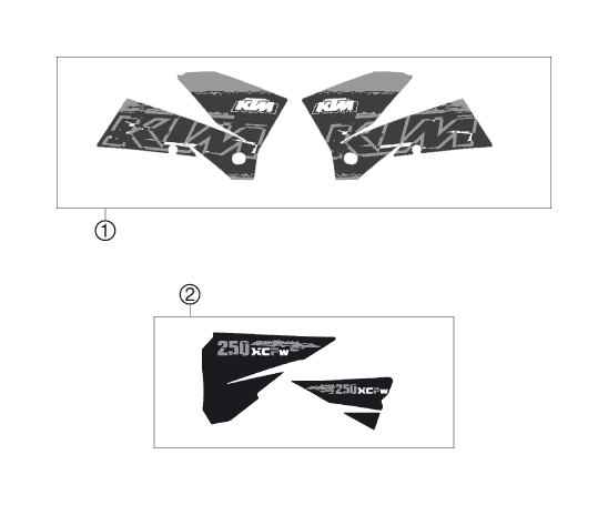 Sprängskiss: Decal – KTM 250 XCF-W 2007